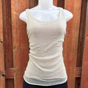 Nuna Lie Shimmering Cream Sleeveless Tank Top Size XS